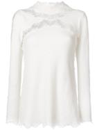 Ermanno Scervino High Neck Knit Sweater - Nude & Neutrals