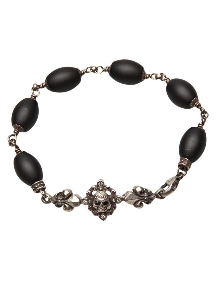 Roman Paul Fleur De Lis Bracelet, Men's, Black
