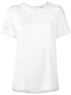 Dkny Stitch Detail T-shirt, Women's, Size: Medium, White, Silk/spandex/elastane