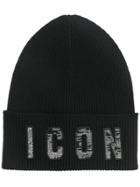 Dsquared2 Icon Patch Beanie - Black
