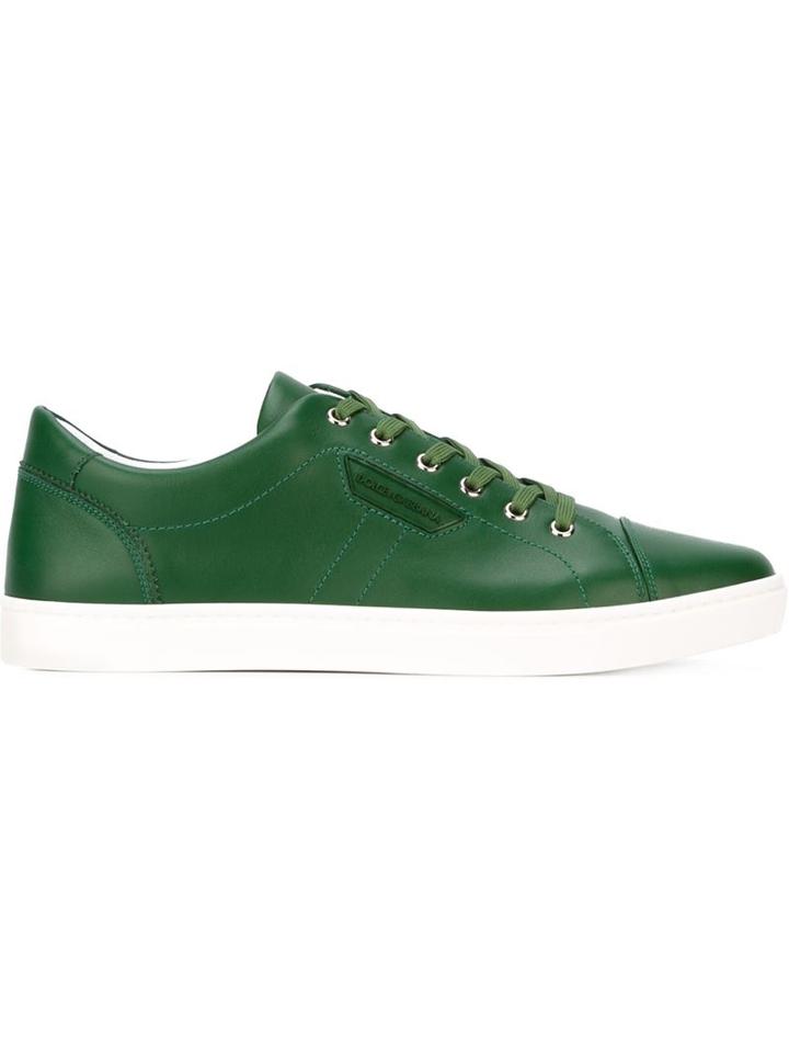 Dolce & Gabbana Classic Sneakers, Men's, Size: 41, Green, Calf Leather/rubber