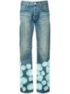 Tu Es Mon Trésor Tulle Flower Boyfriend Jeans Short Length - Blue