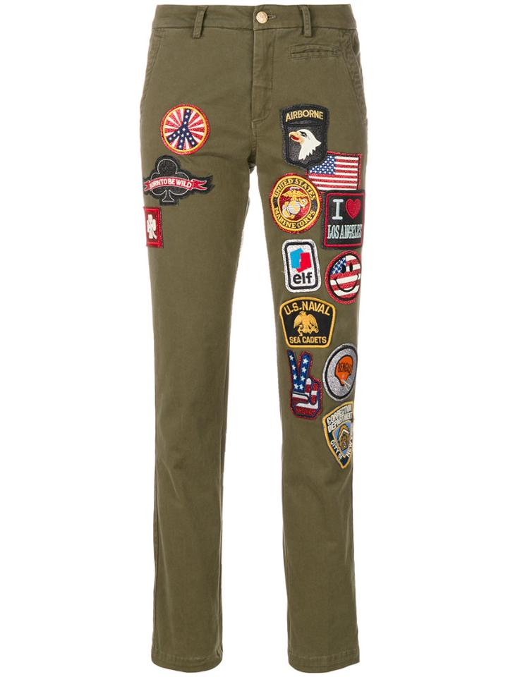 History Repeats Embroidered Patch Trousers - Green