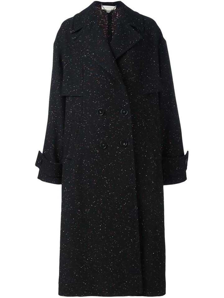 Stella Mccartney Speckled Oversized Coat, Women's, Size: 38, Black, Cotton/polyamide/viscose/wool