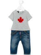 Dsquared2 Kids - Denim Panelled Romper - Kids - Cotton - 6 Mth, Grey