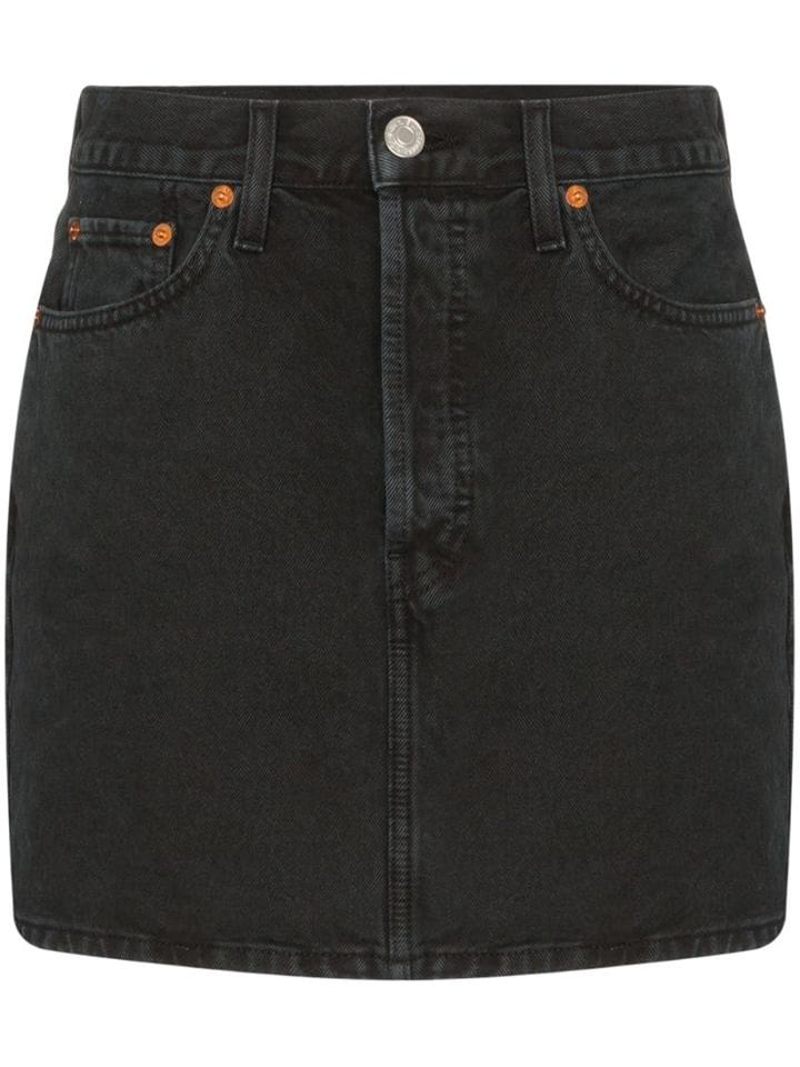 Re/done Denim Mini-skirt - Black