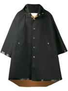 Mackintosh Cruchie Black Bonded Wool & Mohair Hooded Poncho Gr-1010