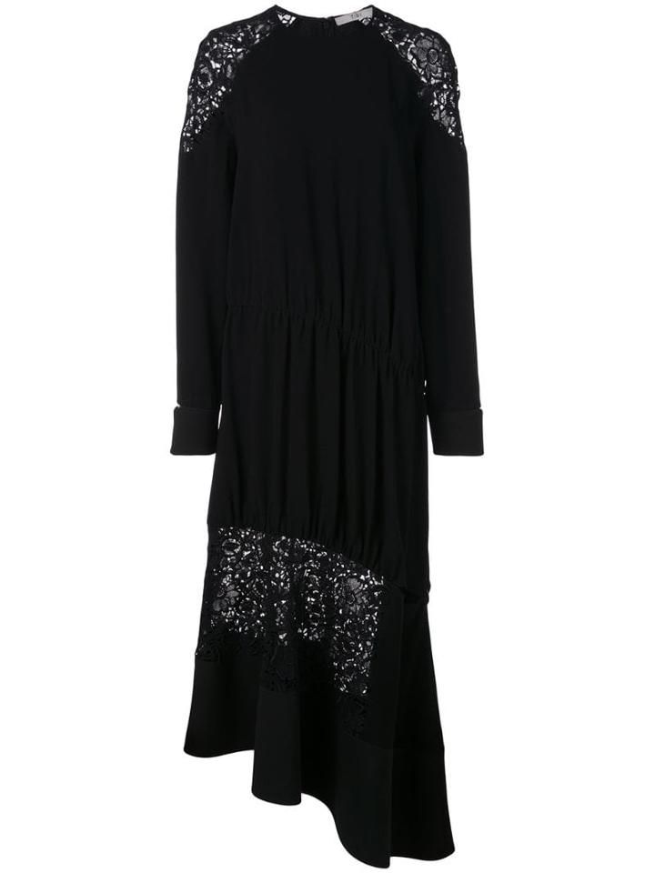 Tibi Guipure Lace Panel Dress - Black