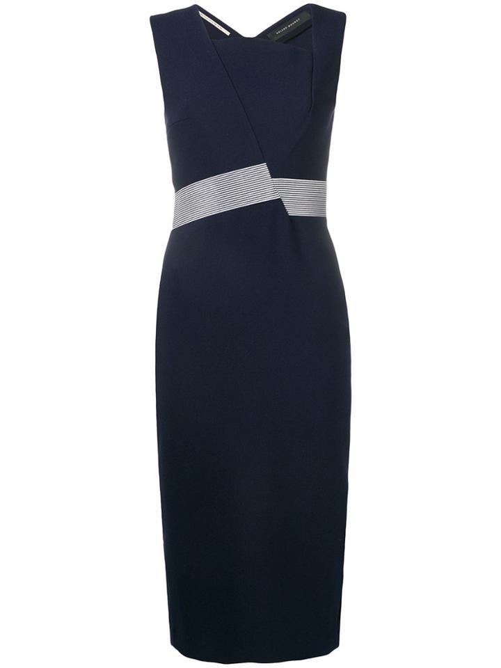 Roland Mouret Asymmetric Fitted Dress - Blue