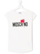 Moschino Kids Heart Lolly Logo Print T-shirt - White