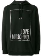 Love Moschino Metallic Logo Print Hoodie - Black