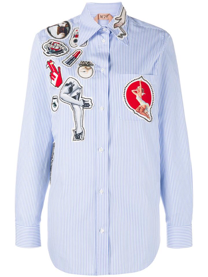 Ballantyne Embroidered Sleeve Shirt - White