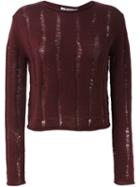 T By Alexander Wang Distressed Jumper, Women's, Size: Small, Red, Merino