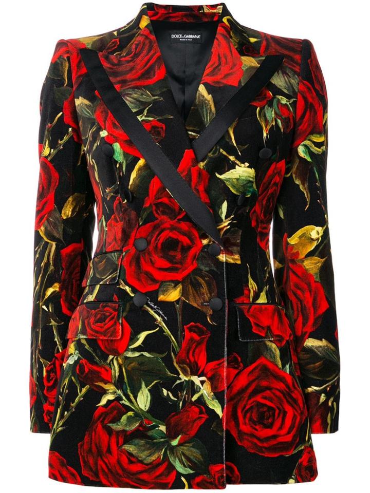 Dolce & Gabbana Floral Print Jacket - Black