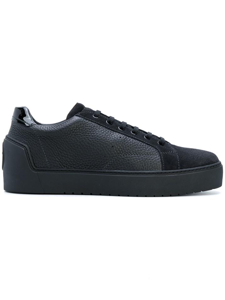 Giorgio Armani Low Top Lace-up Sneakers - Black