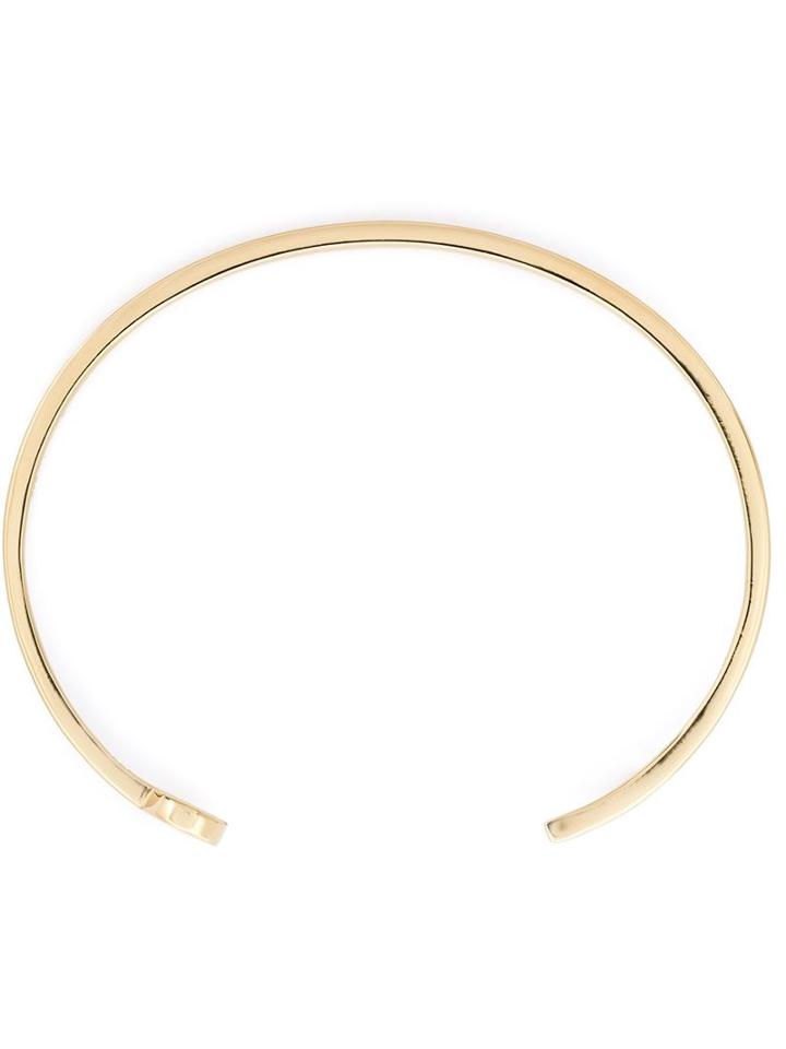 Miansai Thin Fish Hook Bangle, Women's, Size: S, Yellow/orange, Gold Vermeil