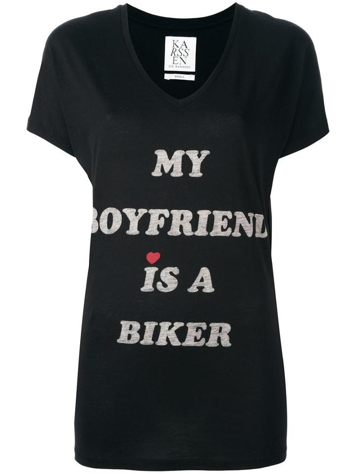Zoe Karssen Slogan T-shirt, Women's, Size: Xs, Black, Cotton/modal