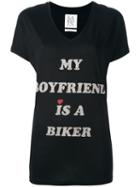 Zoe Karssen Slogan T-shirt, Women's, Size: Xs, Black, Cotton/modal
