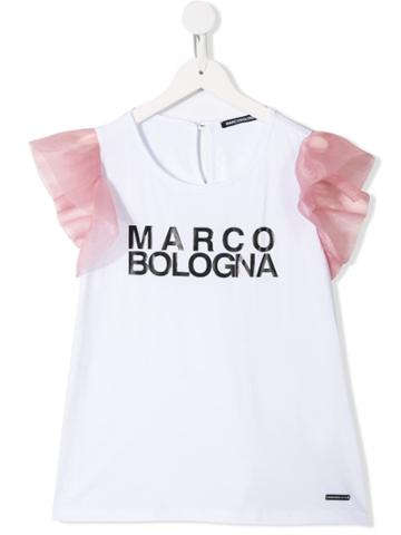 Marco Bologna Kids Tulle Sleeve T-shirt - White