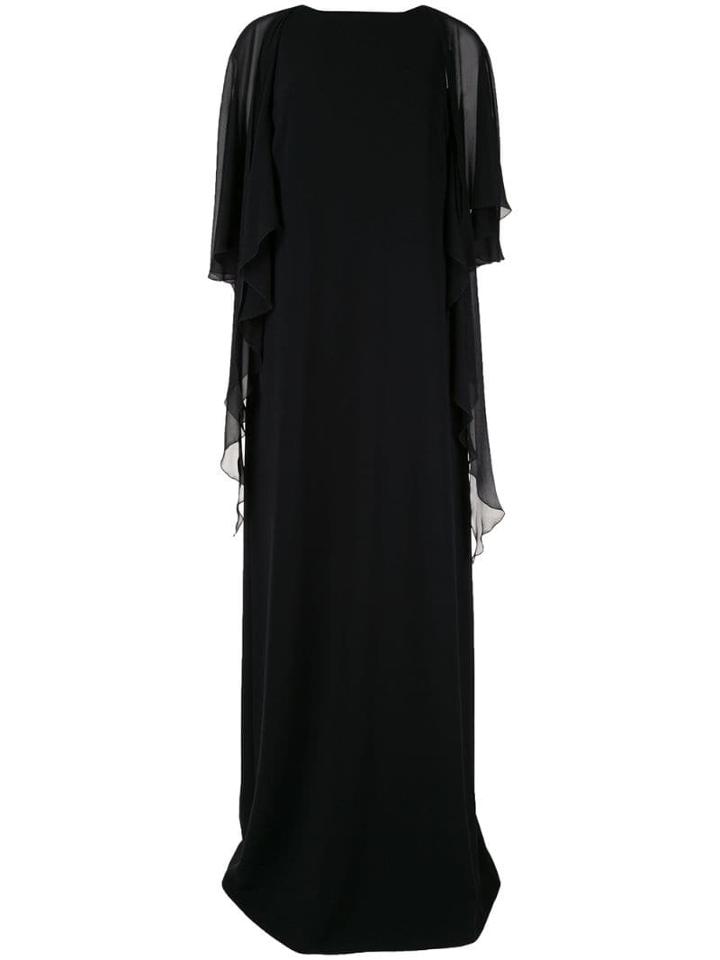 Max Mara Draped Cape Detail Gown - Black