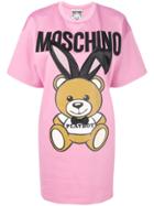Moschino Playboy Toy T-shirt Dress - Pink & Purple