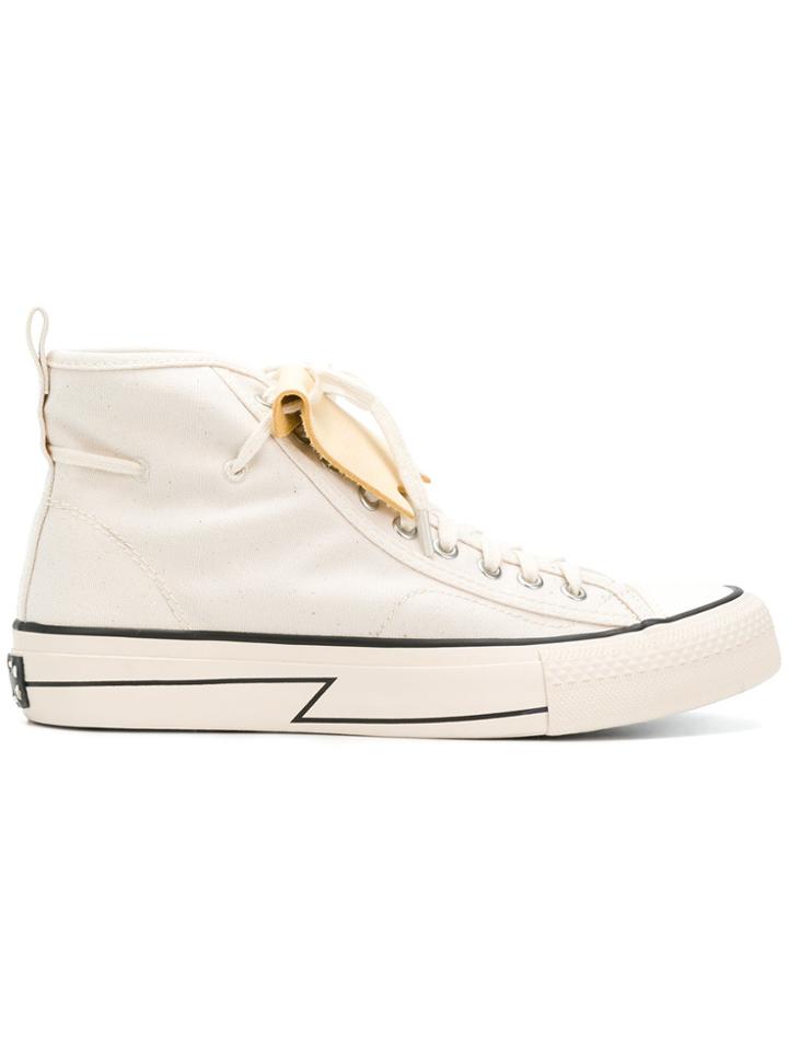 Visvim Embellished Tongue Hi-top Sneakers - Nude & Neutrals