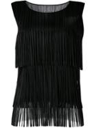 Pleats Please By Issey Miyake - Fringed Top - Women - Polyester - 4, Black, Polyester