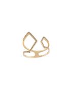 Ef Collection Split Chevron Ring, Women's, Size: 7, Yellow/orange