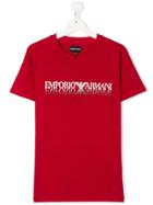 Emporio Armani Kids Short Sleeve Logo T-shirt - Red