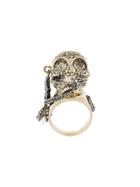 Alexander Mcqueen Piercing Skull Ring - Metallic
