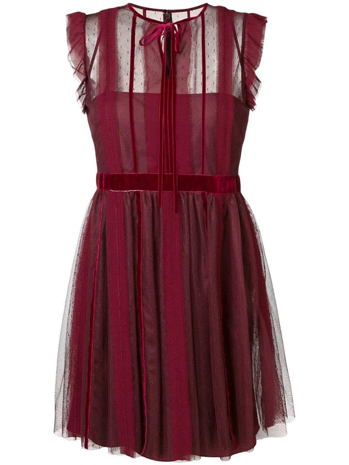Red Valentino Sleveless Striped Toile Dress