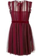 Red Valentino Sleveless Striped Toile Dress