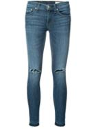 Rag & Bone /jean Distressed Skinny Jeans, Women's, Size: 31, Blue, Cotton/polyester/polyurethane