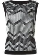 M Missoni Ribbed Tank Top, Women's, Size: 42, Black, Cotton/acrylic/polyamide/wool