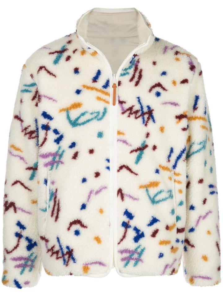 John Elliott Abstract-print Polar Zip-up Jacket - White
