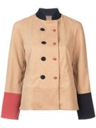 Rosie Assoulin Contrast Button Fitted Jacket - Brown