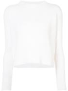 The Elder Statesman Rice Stitch Cropped Sweater - White