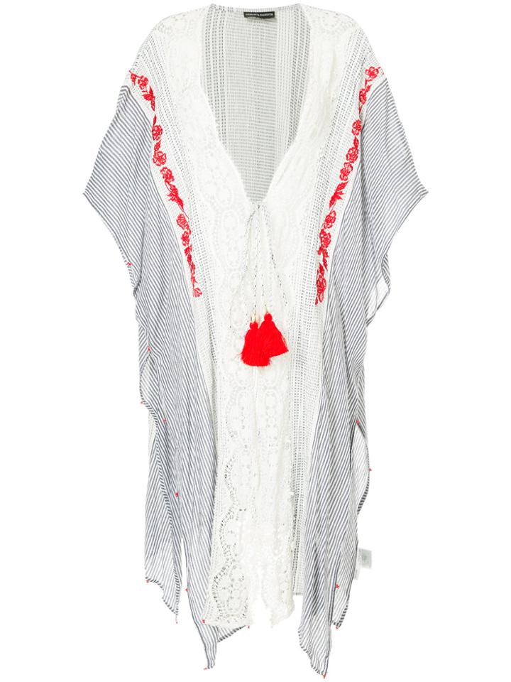 Hemant And Nandita Striped Embroidered Cover-up - Multicolour