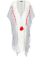 Hemant And Nandita Striped Embroidered Cover-up - Multicolour