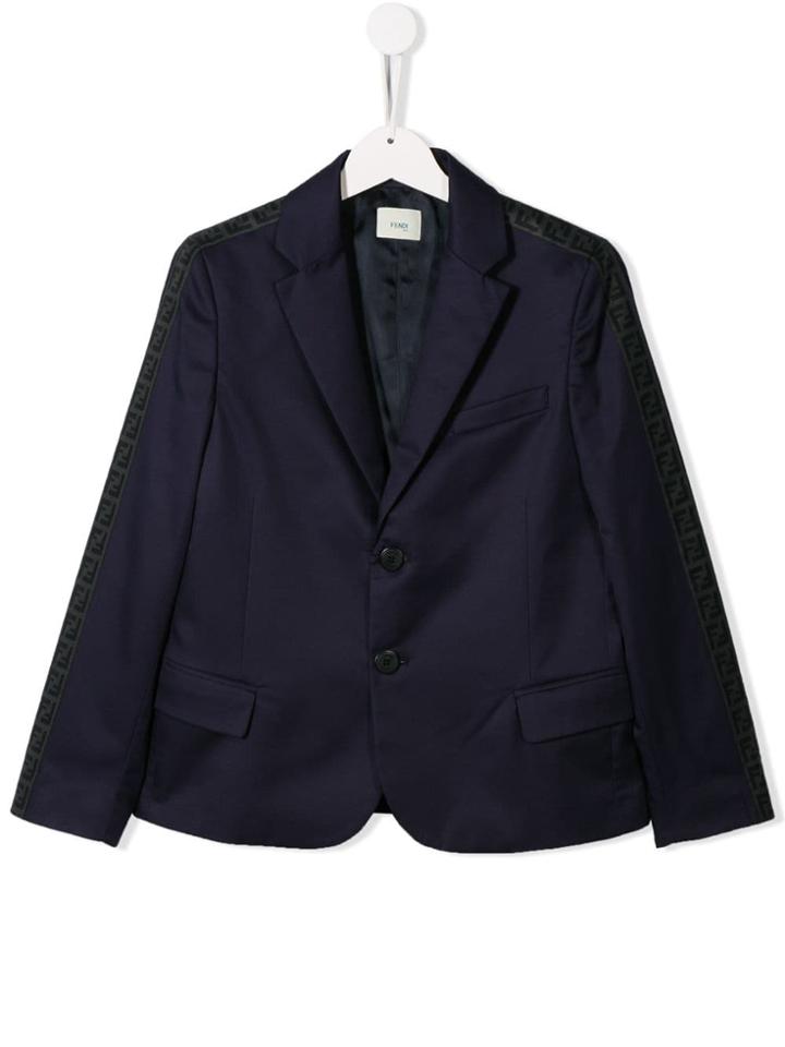 Fendi Kids Logo Band Blazer - Blue