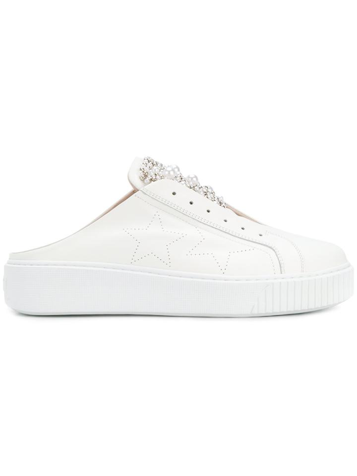 Tosca Blu Bead Embellished Slip-on Sneakers - White