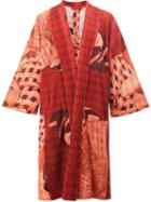 Homme Plissé Issey Miyake Abstract Print Kimono Coat, Men's, Size: 1, Red, Polyester