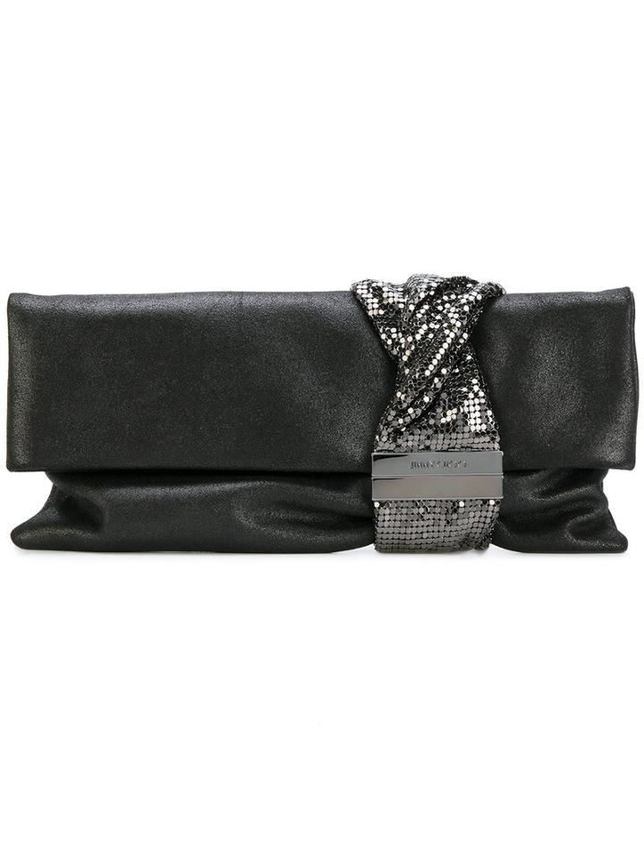 Jimmy Choo - Chandra Clutch - Women - Leather - One Size, Black, Leather