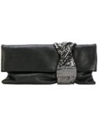 Jimmy Choo - Chandra Clutch - Women - Leather - One Size, Black, Leather