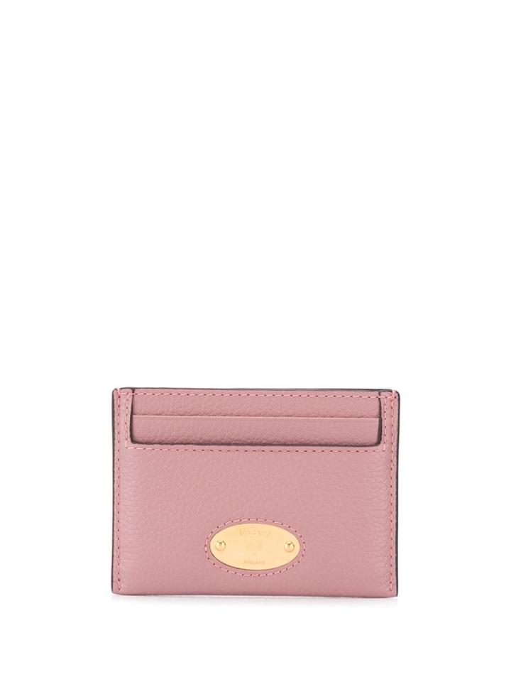 Mulberry Logo Plaque Card Holder - Pink