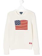 Ralph Lauren Kids - Flag Knitted Sweater - Kids - Cotton - 14 Yrs, White