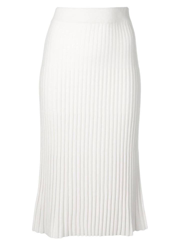 N.peal Ribbed Knit Skirt - White