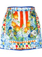 Dolce & Gabbana Floral Print Shorts, Women's, Size: 42, Silk