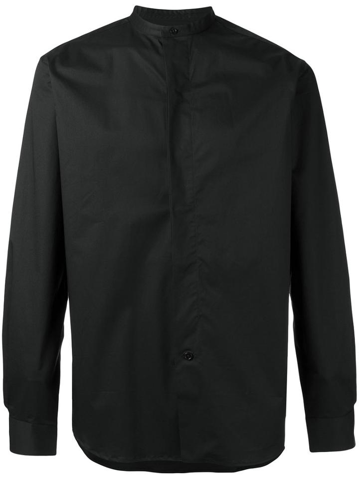 Lemaire - Collarless Shirt - Men - Cotton/spandex/elastane - 52, Black, Cotton/spandex/elastane