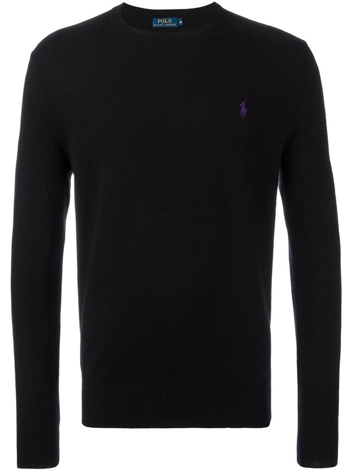 Polo Ralph Lauren Embroidered Logo Jumper, Men's, Size: Xl, Black, Merino